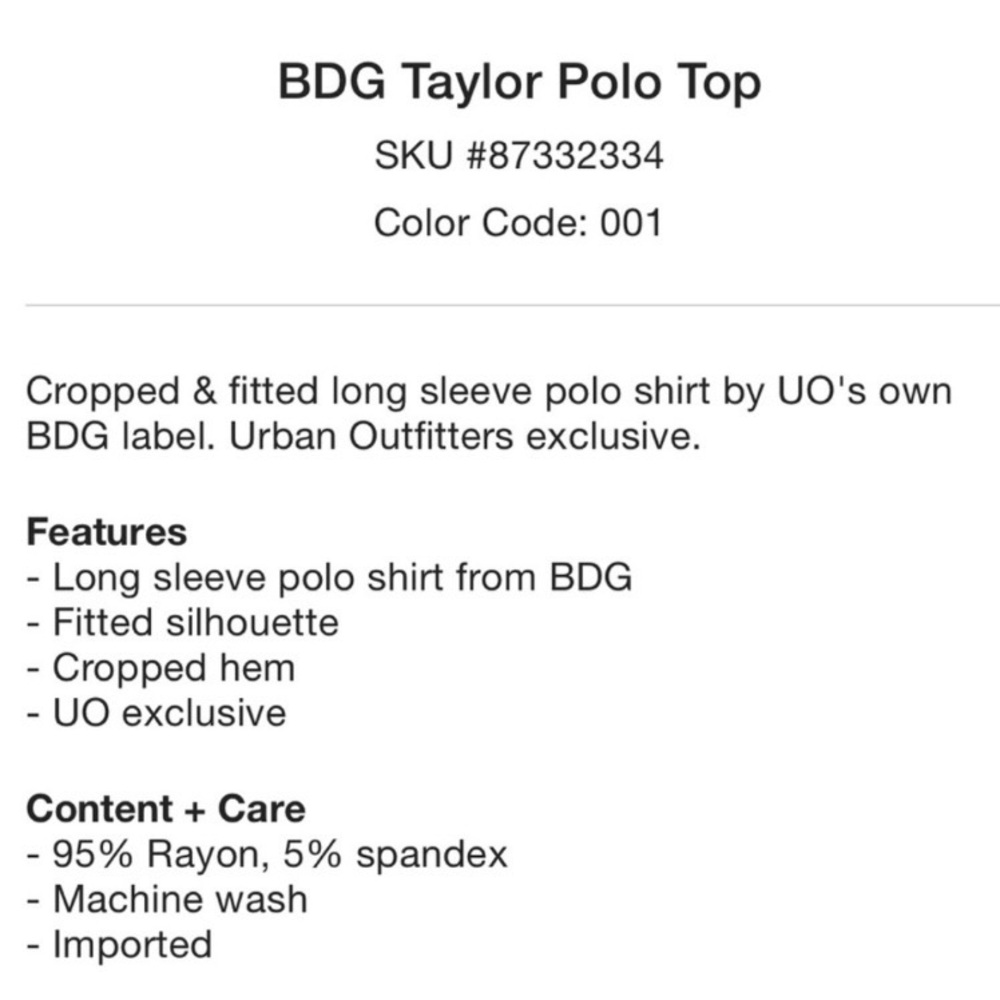 BDG Taylor Polo Top Ivory Red Gray Stripe Long Sleeve Cropped Ribbed XL - Picture 10 of 10